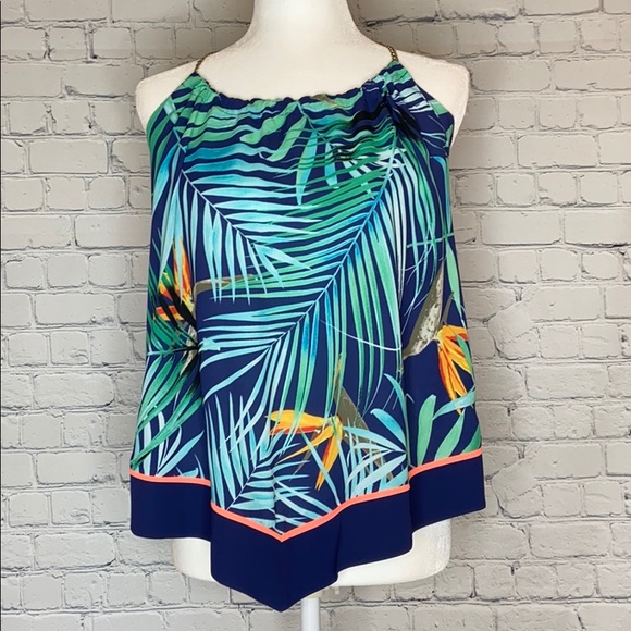 Express Tropical Palm Print Tank Top - Picture 2 of 8